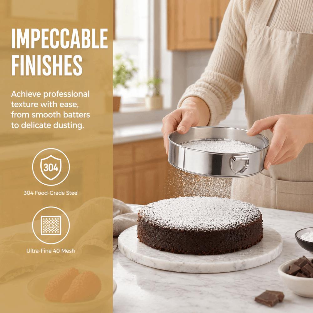 3pcs Fine Mesh Stainless Steel Flour Sifter French Pastry Baking Mold Home Kitchen