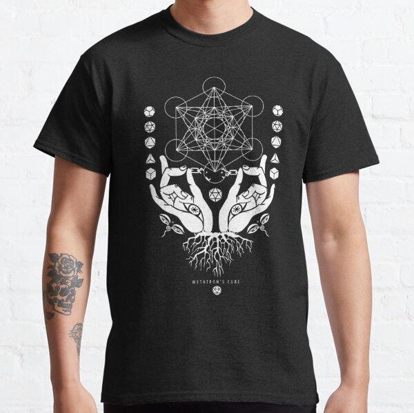 Aum Mandala Sacred Geometry T-Shirt for Men Spiritual Magic Zen Symbol 100% Cotton Printed T Shirt for Man Plus Size Clothing