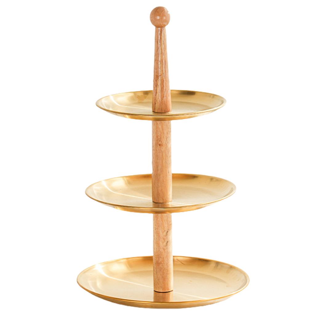 Round Metal Dessert and Fruits Tray Modern Stainless Steel Candy Fruit Display Holders for Home and Event Decoration