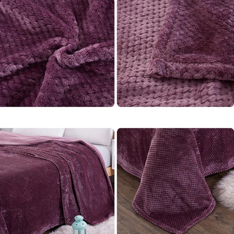 Double Layer Thick Solid Color Composite Blanket Edging Gift Blanket Flannel Blanket
