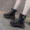 Medium and high tube waterproof thick sole inner height increase velvet non-slip snow boots children's new winter warm cotton shoes