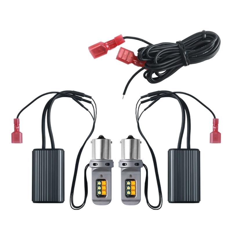 Double Color LED Bulb Turn Signal Lights Backup Brake Lamp 1156 7440 12SMD BA15S