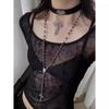 Y2K Spicy Girl Dark Star Leather Choker Necklace - Pure Desire Clavicle Chain