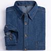Man 100% Cotton Western Denim Pocket Shirt Long Sleeve Standard-fit Comfort Durability Soft Casual Washed Durability Work Shirts