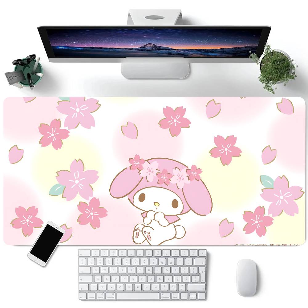 Cute Cartoon M-My Melody Mousepad Large Keyboard Desk Mat Gaming Mouse Pad LockEdge Non-slip Mat