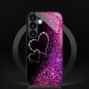 Custodia per telefono decorativa in vetro temperato a forma di cuore adatta per Samsung Galaxy S26 S25 S24 S23 S22 S20 FE/Ultra/Plus antiurto
