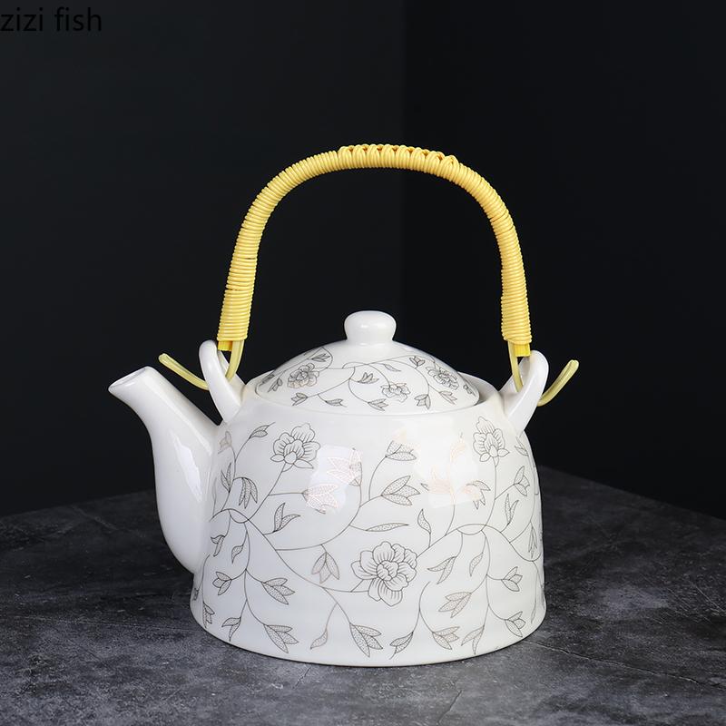 Keramisk tekanna med stor kapacitet Enkel kanna Handhållen tekanna Tekanna Teinfuser Filterkanna Eftermiddagste Bryggredskap