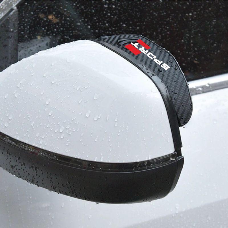 2 PCS Car Rearview Mirror Sun Visor Rain Eyebrow Visor Carbon Fiber Car Rearview Side Snow Rain Cover Kit Car Mirror Accessories