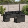 VidaXL Garden Lounge Set 8 Pcs with Cushions Black Wicker 3249594