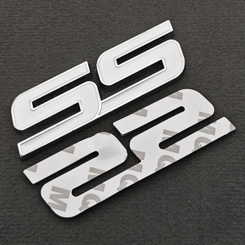 3D Metal Logo SS Car Body Sticker Rear Trunk Badge Front Grille Emblem For Chevrolet SS Camaro Cruze Equinox Blazer Accessoeies