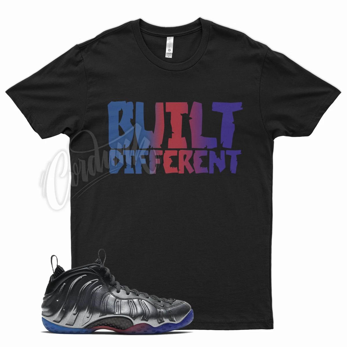 Black BUILT T Shirt for N Foamposite Pro Gradient Soles Aurora Denim Lava S