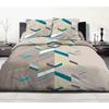 Parure de couette HOME LINGE PASSION Marco - 3 Pcs - 220 x 240 - 100% Coton 57 Fils - Taupe