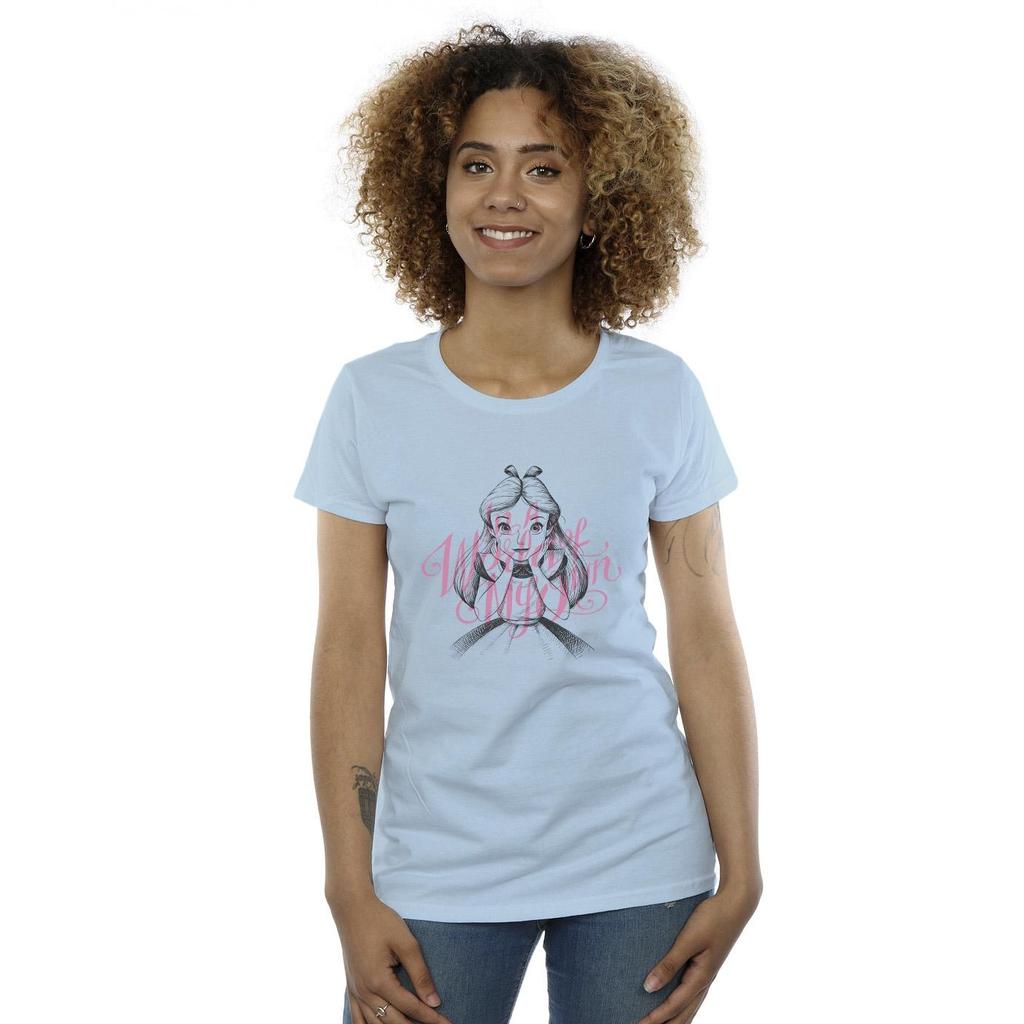 Disney Womens/Ladies Alice In Wonderland In A World Of My Own Cotton T-Shirt