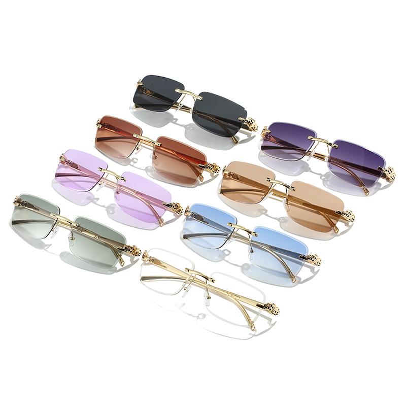 Rimless Sunglasses UV400 Fashion Square Metal Glasses for Men Women Designer Man's Brand Sun Glasses Shades for Outdoor