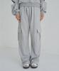 5OML Single-Pleat Wide Cargo Sweatpants (Melan Grey)