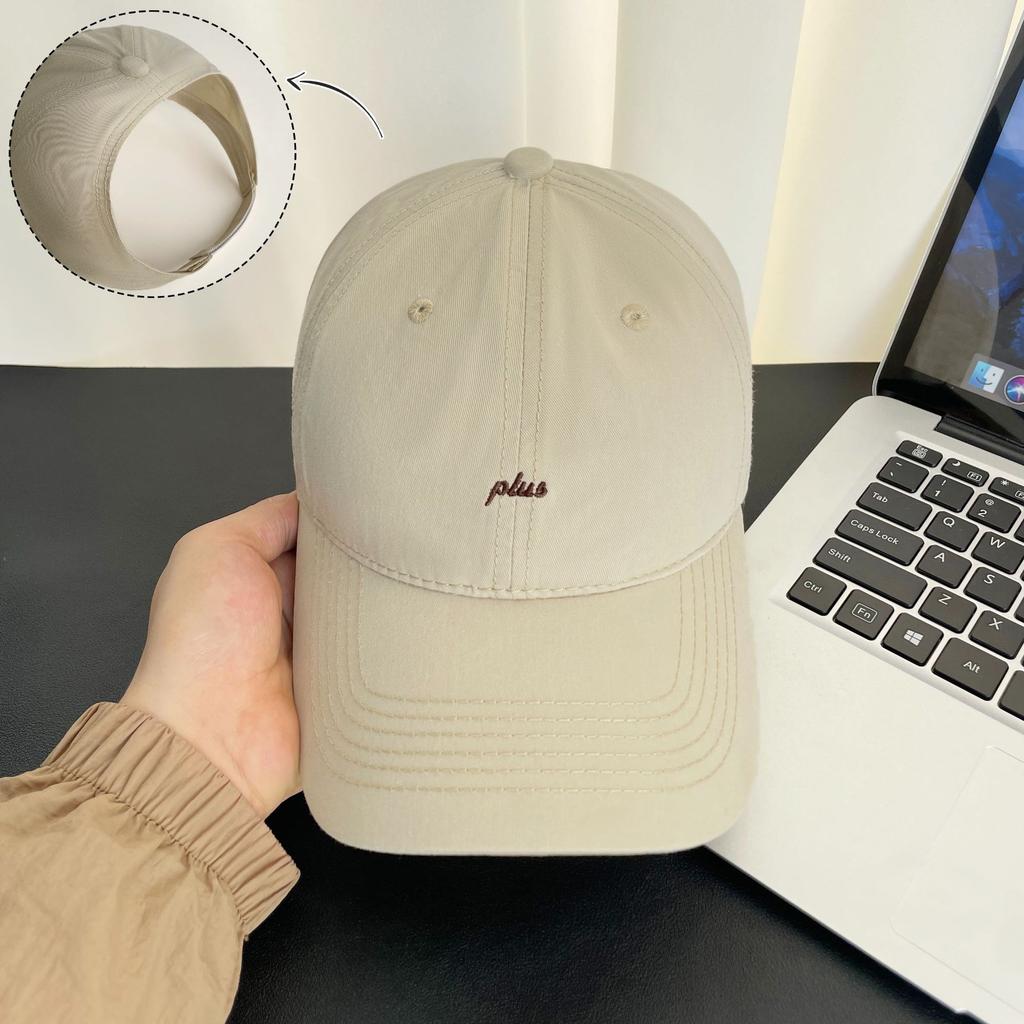R Letter Embroidered Baseball Cap Women's Summer Versatile Can Tie Ponytail Empty Top Hat Outdoor Face Small Sunshade Cap