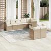 VidaXL Garden Lounge Set with Cushions 8 Pcs Beige Braided Resin 3217908
