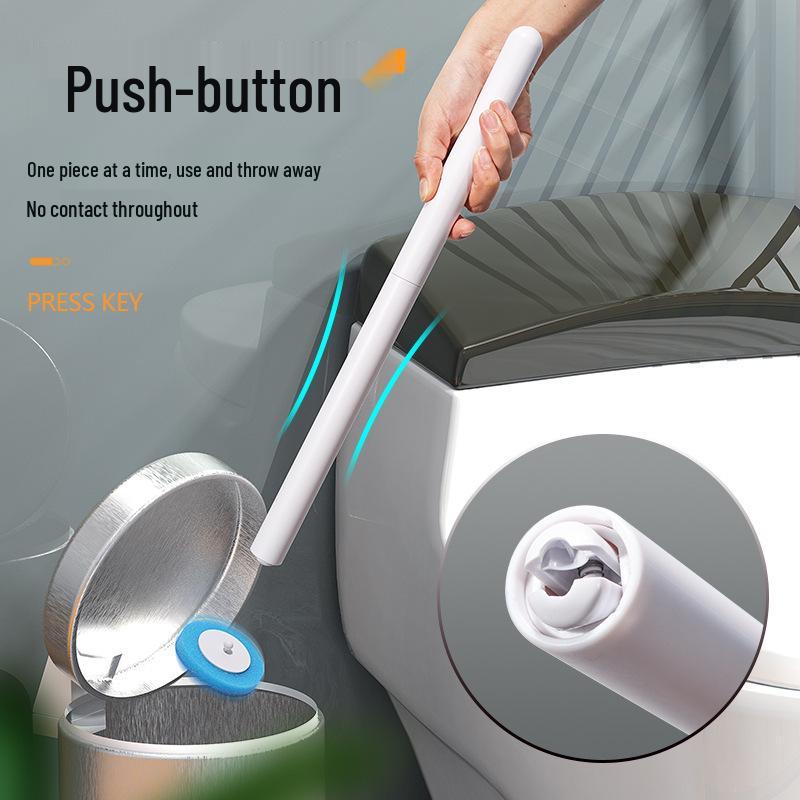 Wall-Mounted Disposable Toilet Brush with Replacement Head & Scented Sheet - No Dead Corners for Efficient Cleaning.