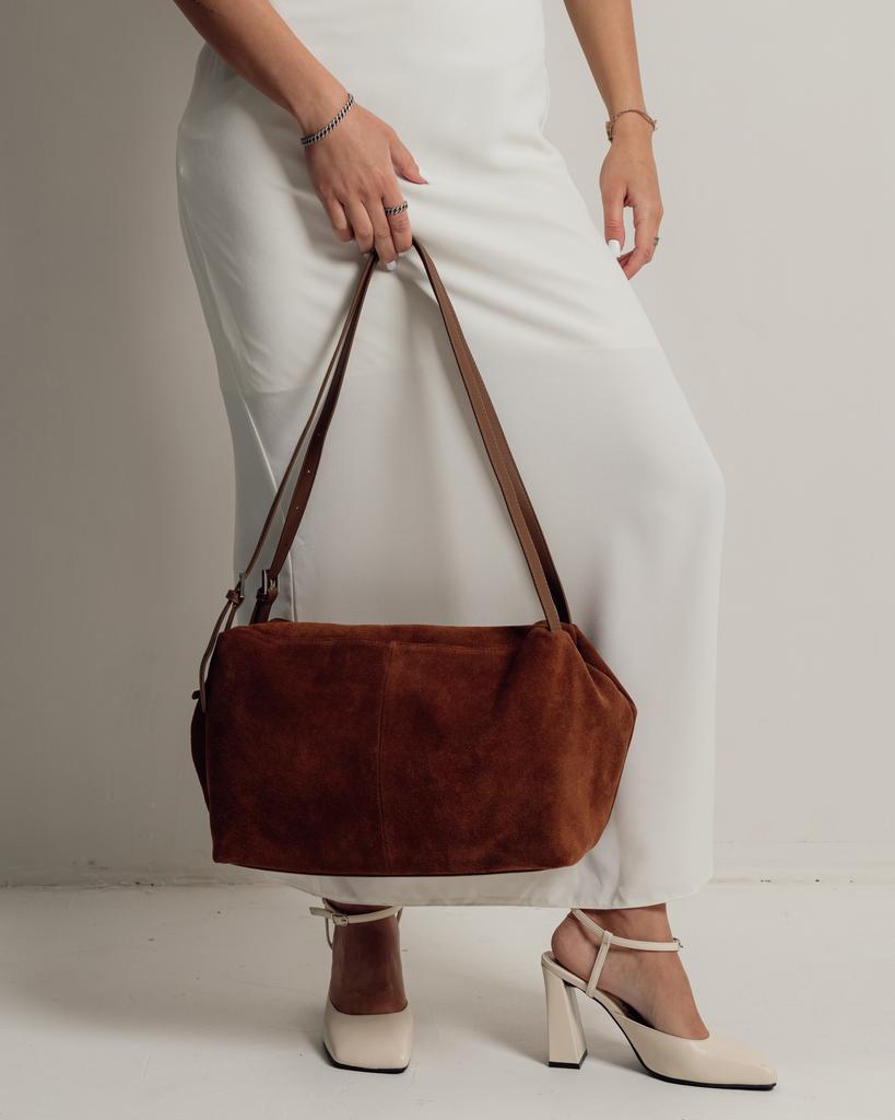 Сумка женская Polina&Eiterou 10068 карамель замша