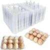 100 Pack of 12-Count Clear Plastic Egg Cartons 3×4 Grid Reusable Stackable Egg Containers for Farm Market Kitchen Storage Egg Holder for Fridge