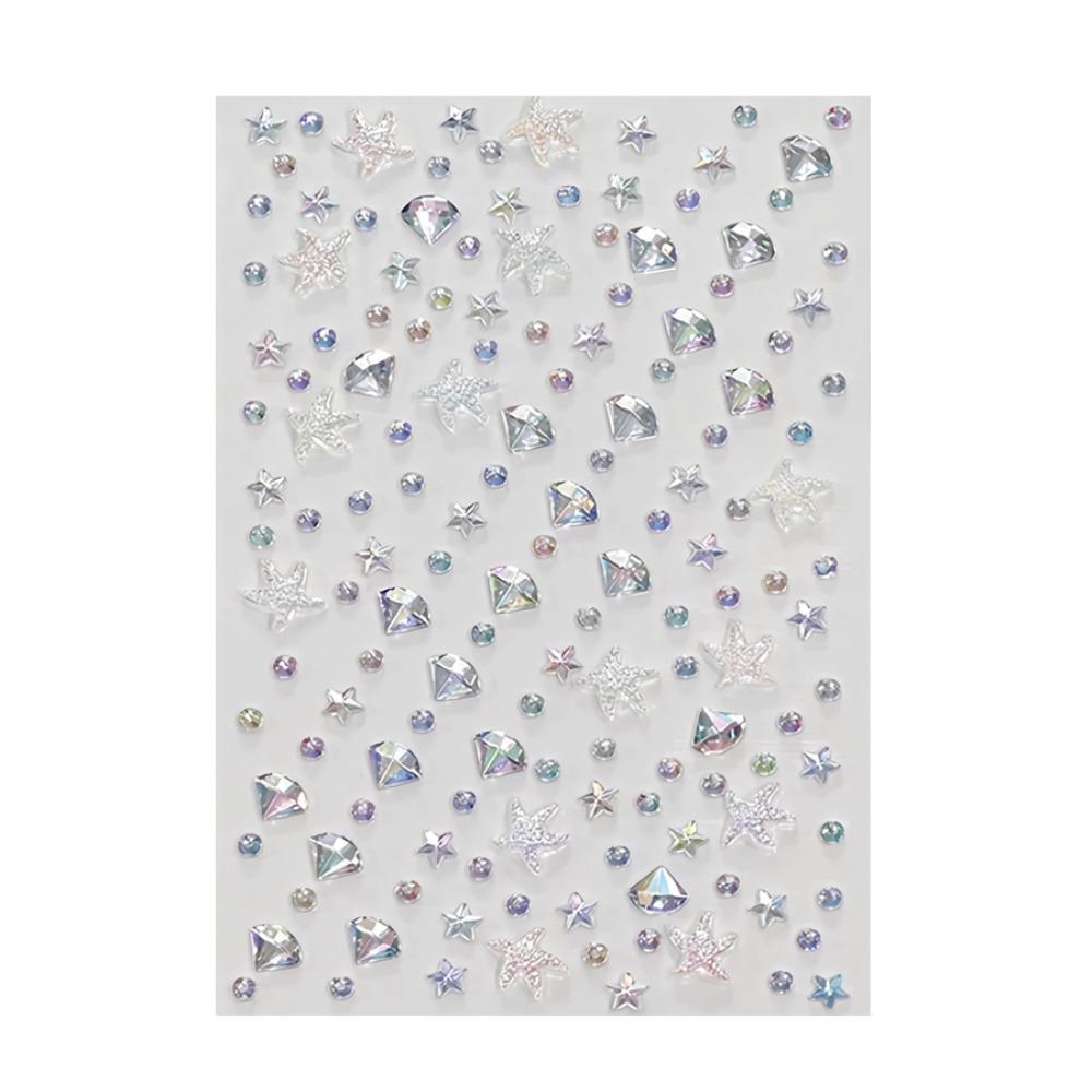 3D Dazzling Face Rhinestone Sticker Aurora Iridescent Rhinestone Sticker Body Decals