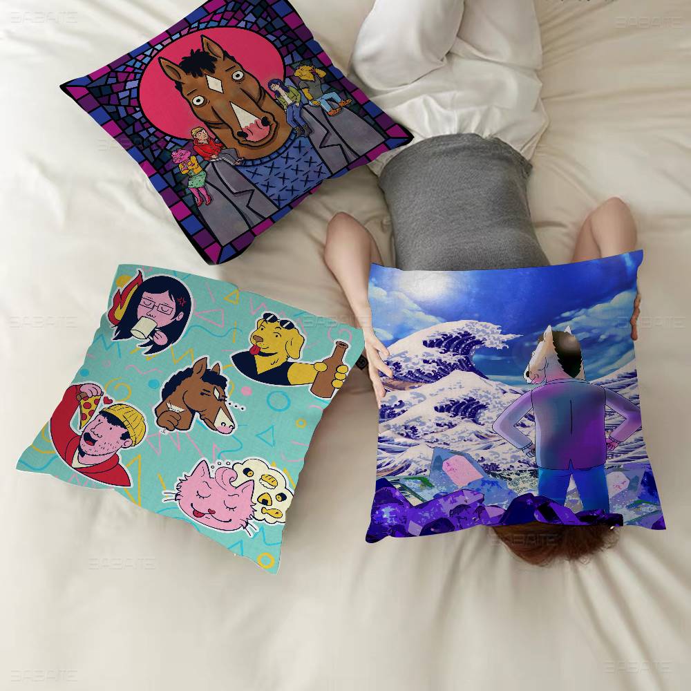 B-Bojack Print Anime Pillow Anime Pillow Sofa Bed Head Pillow Cover Cushion Cover 45x45 Cm Fashion