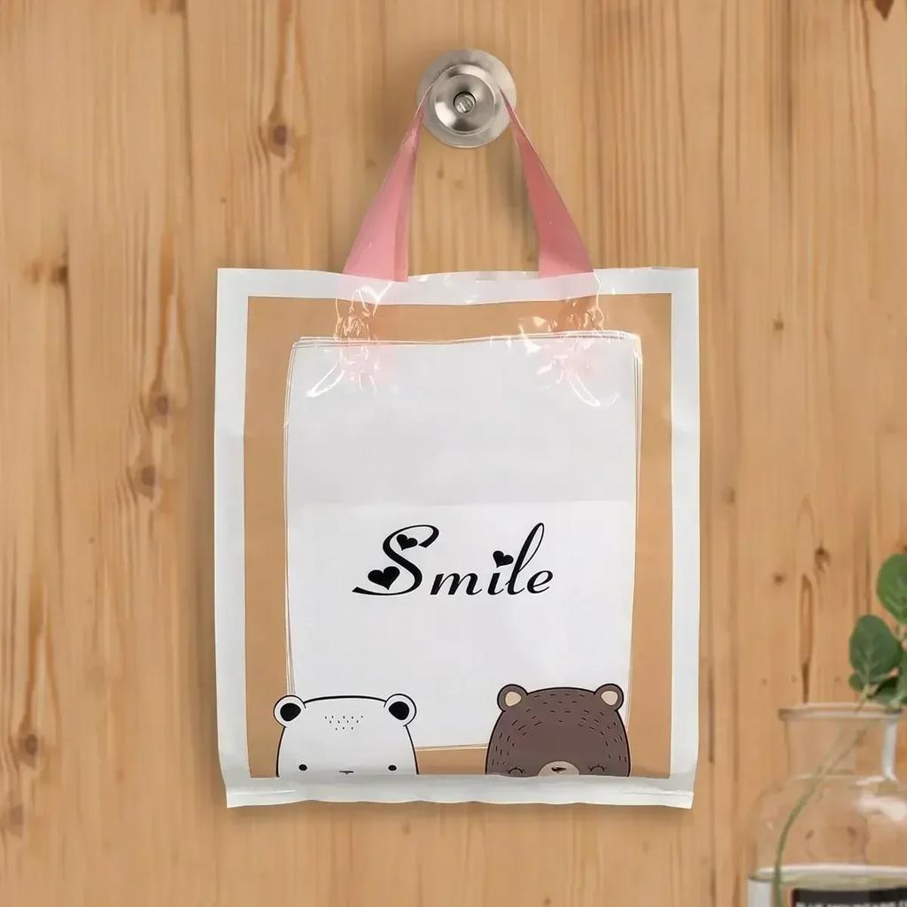 50piece Cartoon Large Capacity Gift Bags Vertical Large Size Clothing Store Plastic Handbag High End Portable Gift Storage Pocke