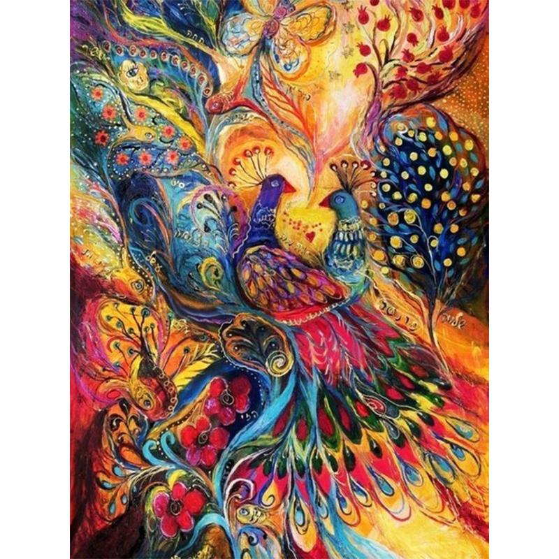 

5D Diy Алмазная картина Павлин цветы набор крестика полная квадратная вышивка мозаика художественная картина из горного хрусталя подарок Full Round 30x40CM