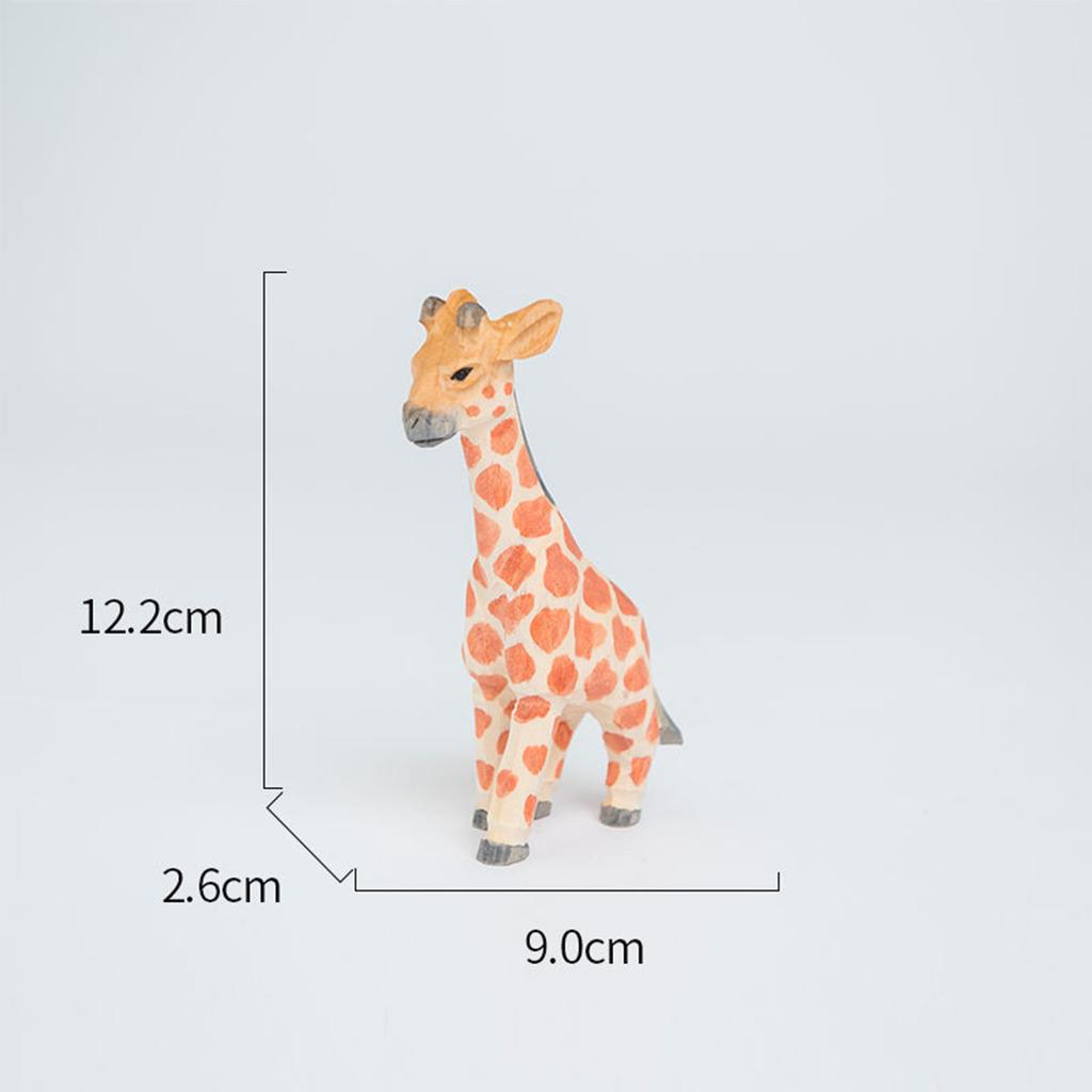 Hand-Carved Wooden Animal Statue Animals Figures Portable Animal Crafts Home Decoration for Table Bookshelf Fireplace Decor