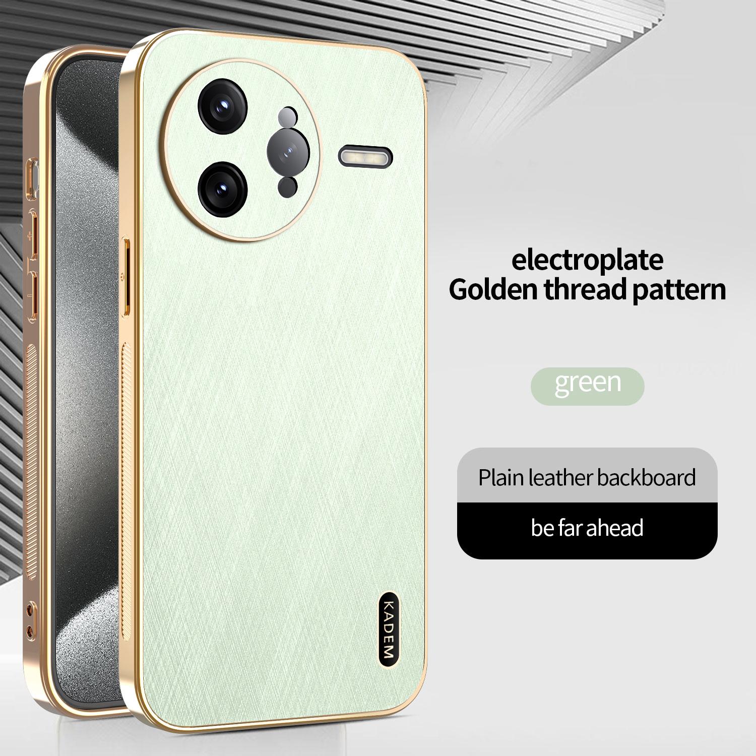 

For Xiaomi Poco F7 Pro Ultra Phone Case Luxury Brushed Leather Electroplated Bumper Soft TPU Cover Poco F7 Pro зелёный