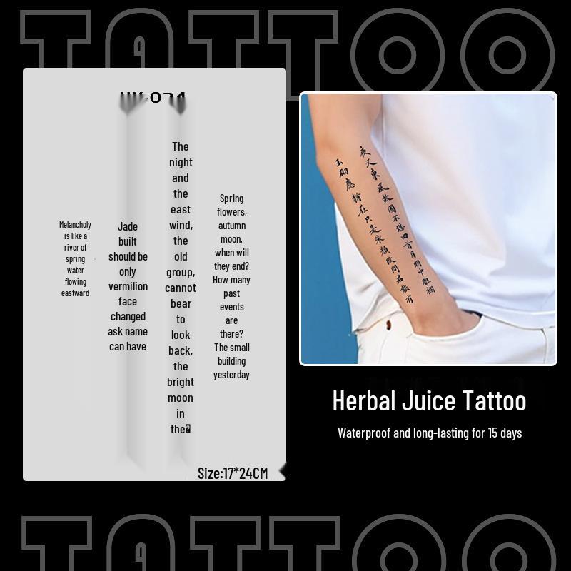 Japanese Traditional Tattoo Waterproof Sticker: Men's Long-lasting Floral Arm Pattern.