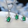3pcs Silver-plated Necklace Earrings Set Ladies Light Luxury Fashion Style Turtle Shape with Multi Color Glass Diamond