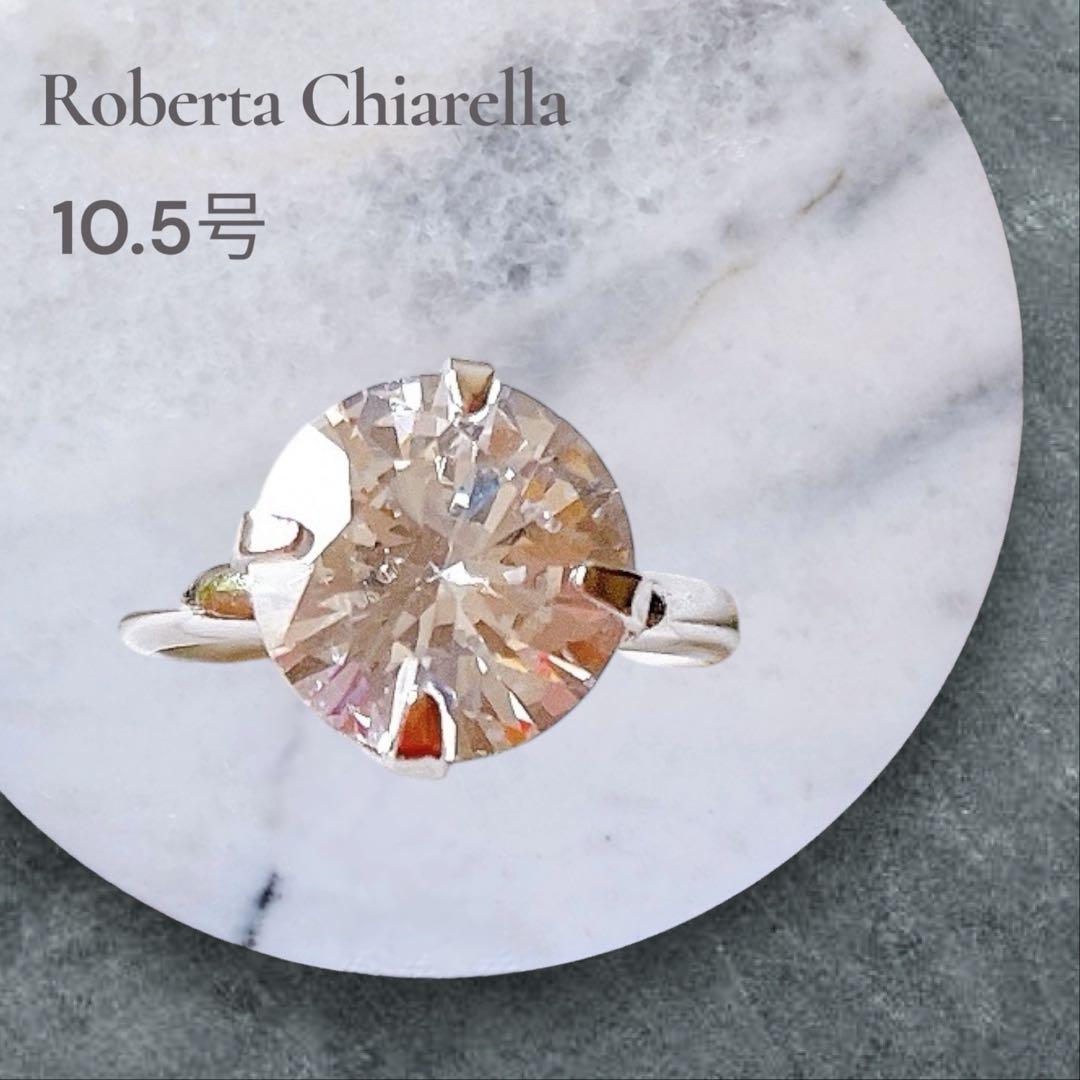 

[USED] Roberta Challela Simple Single Stone Ring, Medium, Platinum Plated, Size 10.5