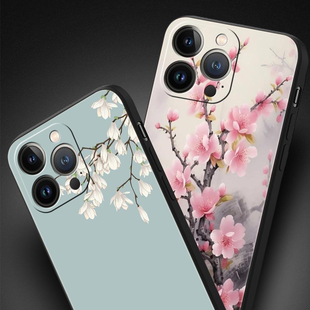 Cherry Blossom Phone Case For iPhone Samsung Galaxy Redmi Xiaomi Oppo OnePlus Note S A 7 8 9 10 11 12 13 14 20 21 22 23 53 54 Pro Max Ultra TPU Soft