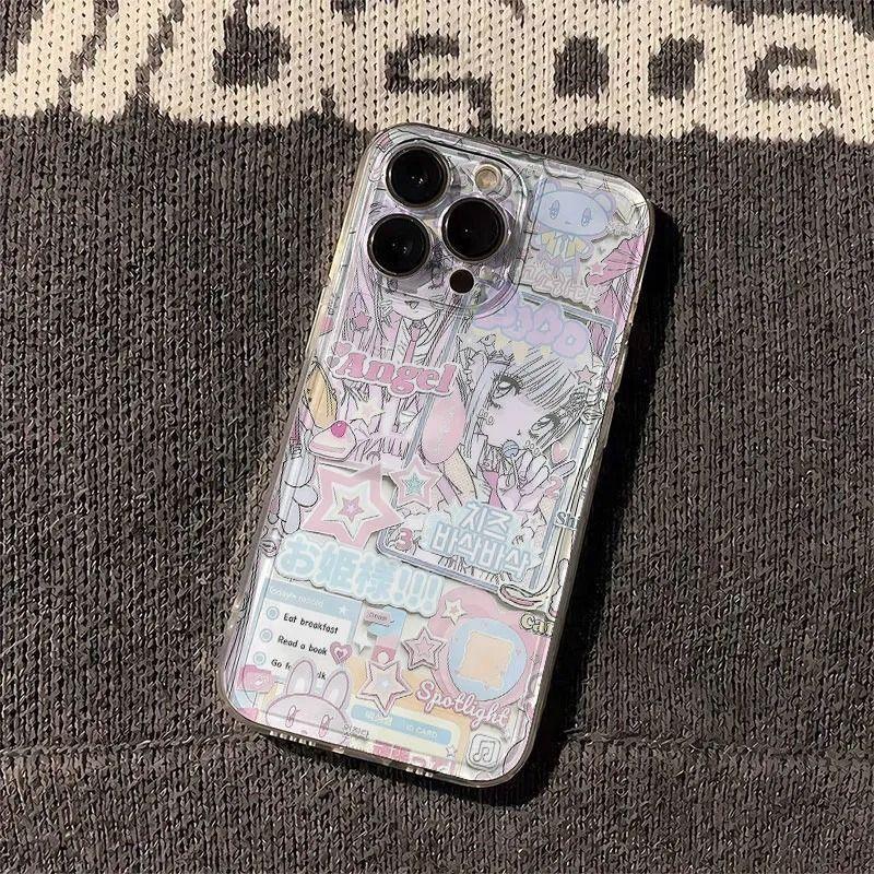 

Kawaii Anime Girl Collage Clear Phone Case for iPhone 17 16 15 14 13 12 11 16E Series Pro Max Plus Double Layer Protection iphone 11 ProMax