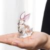 Kristall Kanin Figurer Glas Djur Staty Prydnad Trädgård Gård Samlarobjekt Gåva för Hem Kontor Skrivbordsdekoration