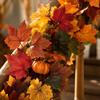 Artificial Autumn Leaf Garland with Realistic Vines and Pumpkin Decorations for Seasonal Home and Event Decoration Indoor and Outdoor Use