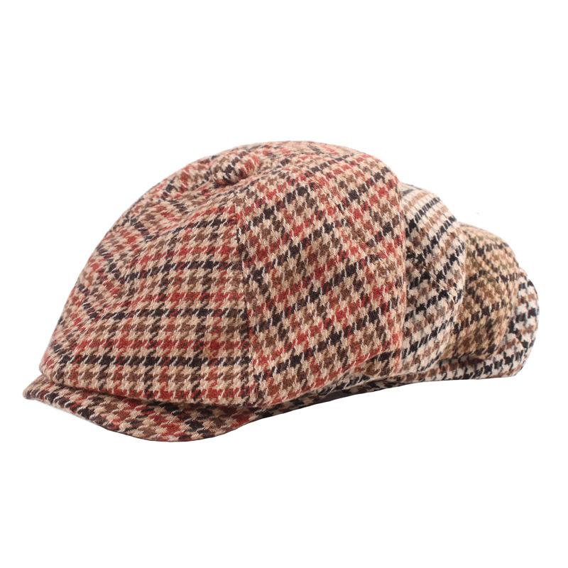 Octagonal Cap Men and Women Beret Cap Thousand Birdcage Duck Tongue Hat Fall and Winter Hat Literary Youth Painter Hat