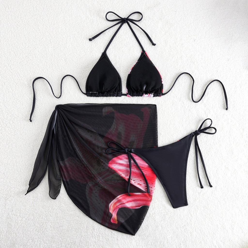 Women's Split Three-Piece Bikini Swimsuit Sport Swimsuit