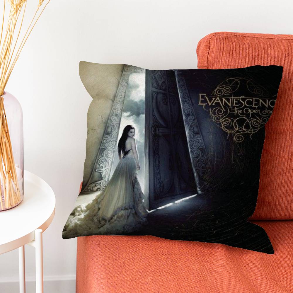 EEvanescence Amy Lee Pillow Case Silky Short Plush With Invisible Zipper Dustproof Sofa Cushion Cover For Home Decor