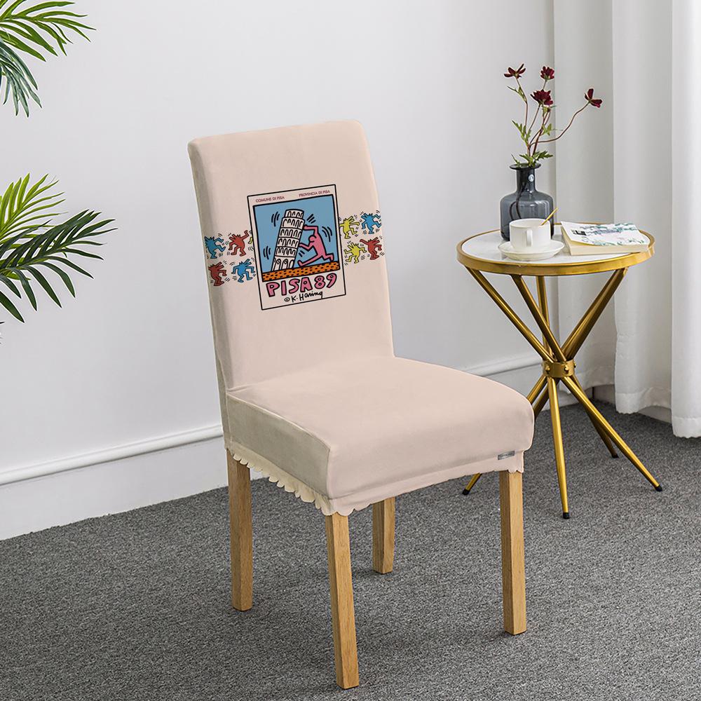 

Hand-painted Illustration Chair Set Dining Table Cover Home Use Seat Cover Elasticated Full-inclusive Thickened Four-season Universal Chair Set 45*38*38cm