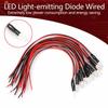 10 Stück 12V 5mm LED Leuchtdiode Verdrahtet Mehrfarbiges LED Lichtkabel 20cm 0.06W(Weiß)