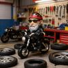 Mittelfinger Motorrad Zwerg Figur - Garten & Büro Dekoration