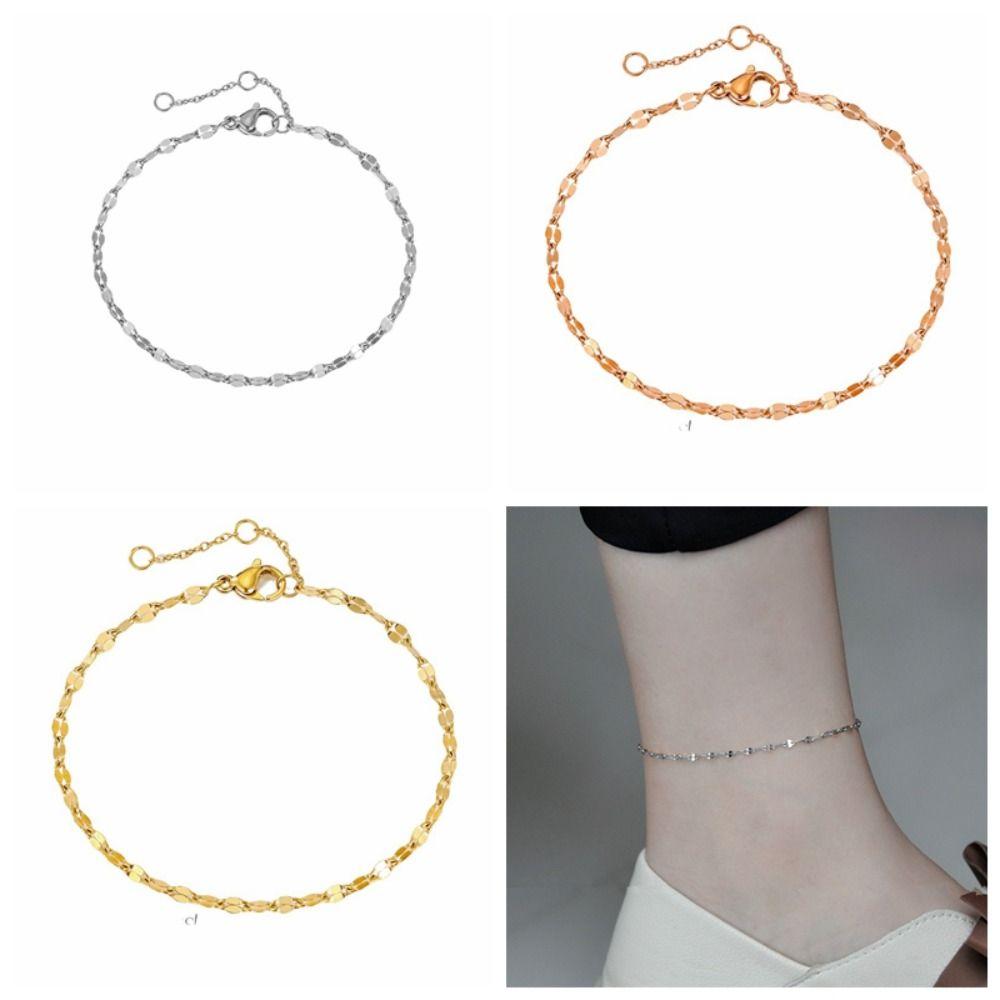 

Корейский стиль, рыбьи губы, цепочка на ножной браслет из титановой стали, милые дамы