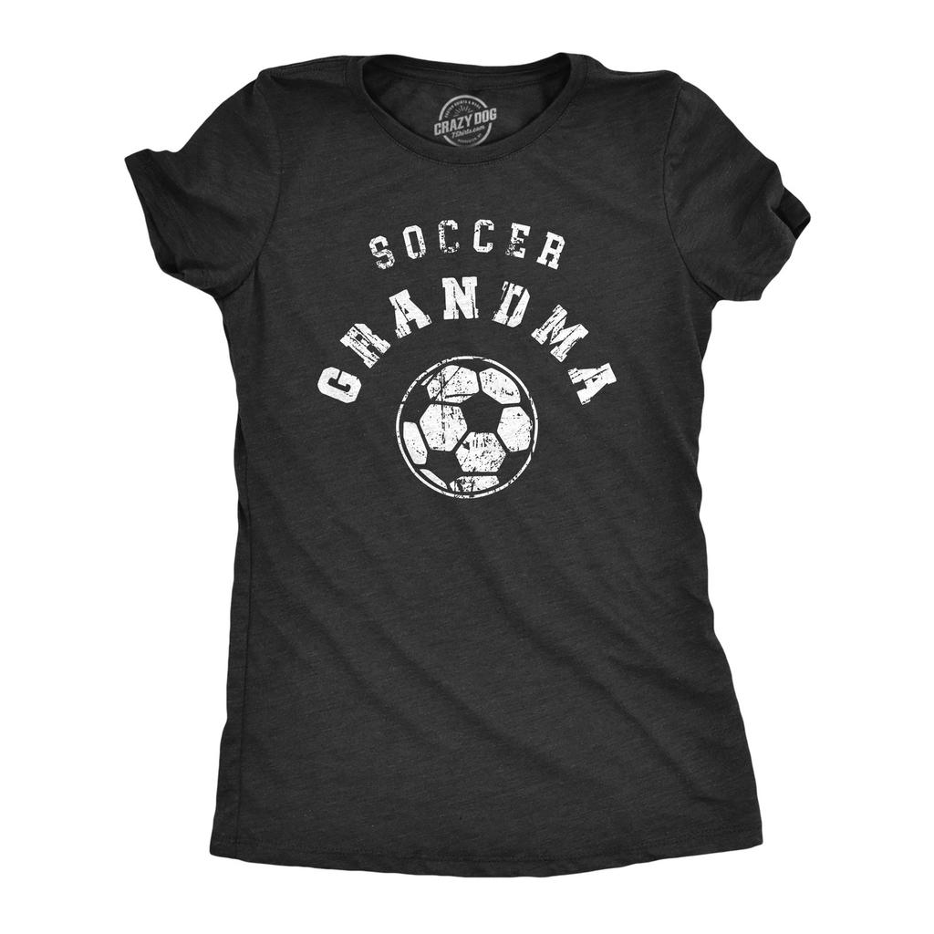 Womens Soccer Grandma T Shirt Funny Cool Granny Soccer Ball Graphic Tee For