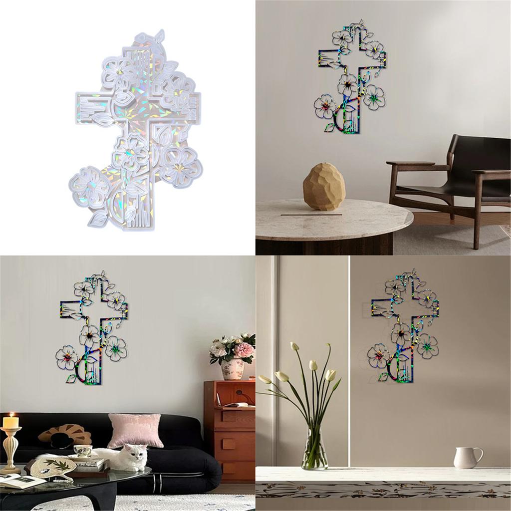 High Quality Silicone Crucifix Resin Mold Delicate Silicone Flower Crosses Mold for Making Stunning Jewelry and Art