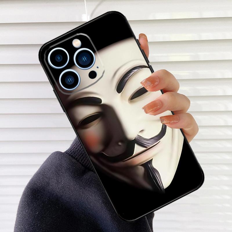 V for Vendetta Case For iPhone 16 15 13 14 Pro Max 12 Mini 11 14 Pro Max X XS XR Plus Soft Cover Coque
