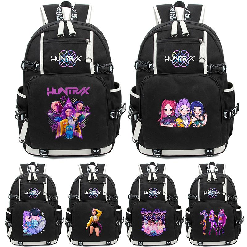 Cartoon K-Pop Demon Hunters Backpack Large Capacity Bookbag Laptop Unisex Student Boy Girl School Bag Large Capacity Travel Outdoor Bag