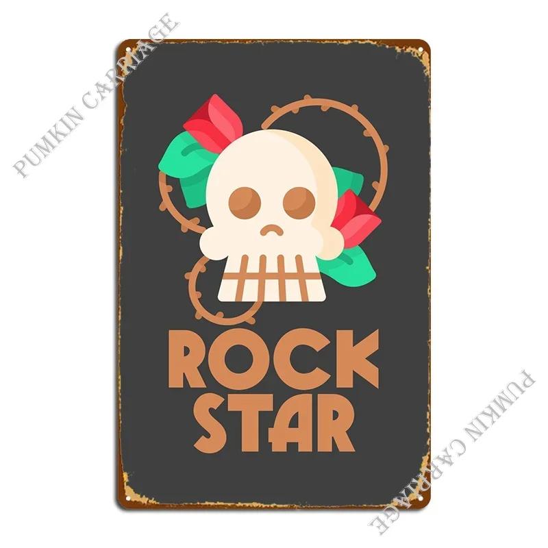 Rock And Roll Metal Sign Mural Garage Pub Wall Mural Tin Sign Poster 20x30cm(7.8x11.8inch)