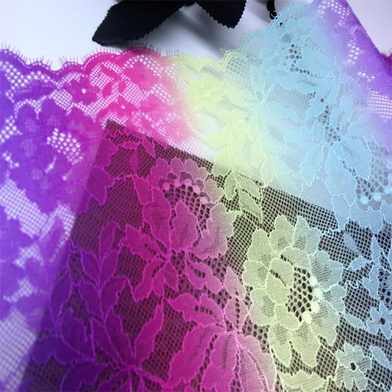 20.5cm wide Elastic Eyelash Lace, Stretch Sewing Lace Fabric for Lingerie, Bra, Underwear, Garment, Crafting